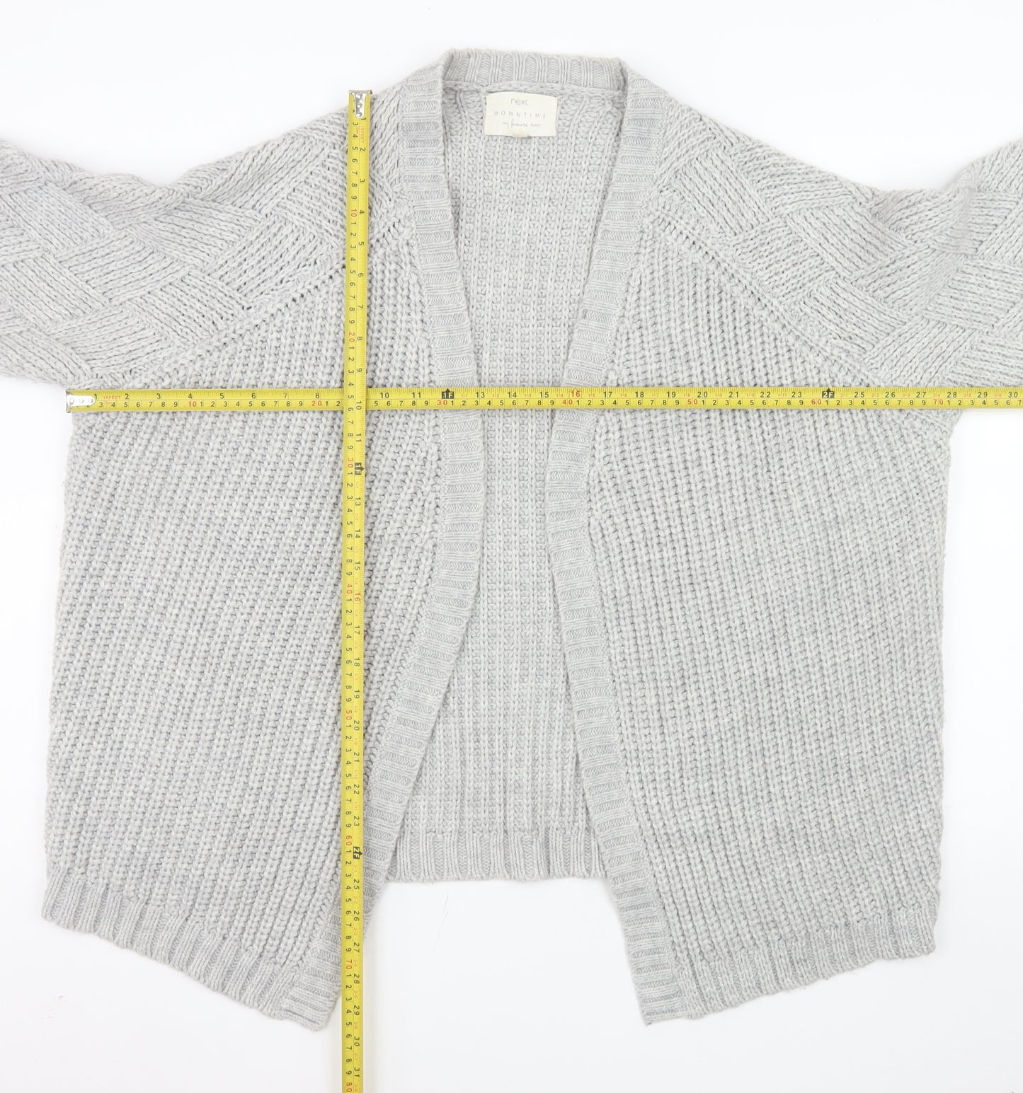 Next Women’s Grey Chunky Knit Open Cardigan M