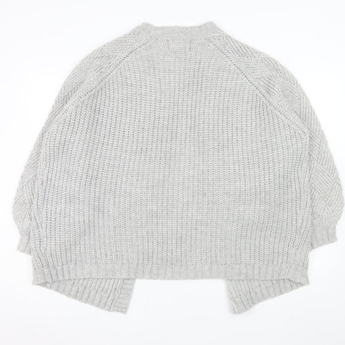 Next Women’s Grey Chunky Knit Open Cardigan M