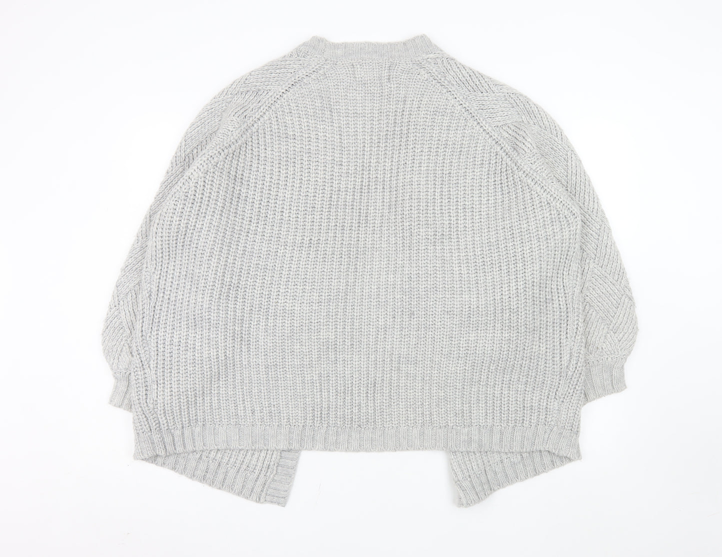 Next Women’s Grey Chunky Knit Open Cardigan M