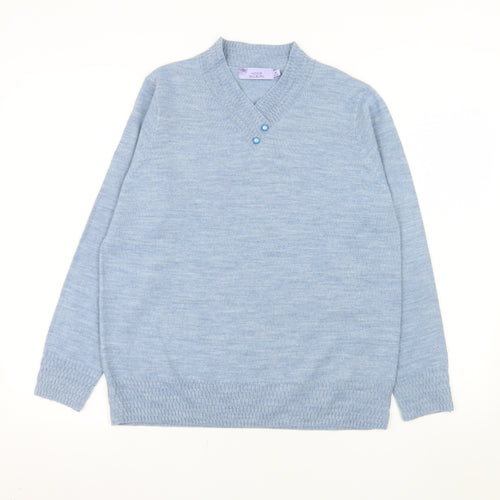 Honor Millburn Women's Blue Knit V-Neck Long Sleeve Jumper Size M 14-16