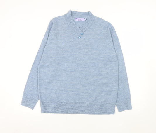 Honor Millburn Women's Blue Knit V-Neck Long Sleeve Jumper Size M 14-16
