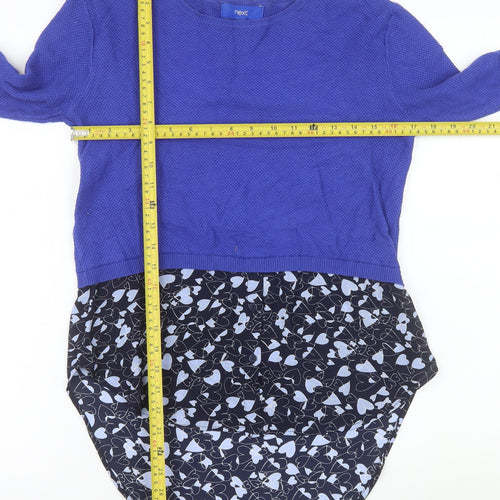 Next Women’s Blue Tunic Blouse UK 6 Long Sleeve Cotton Blend