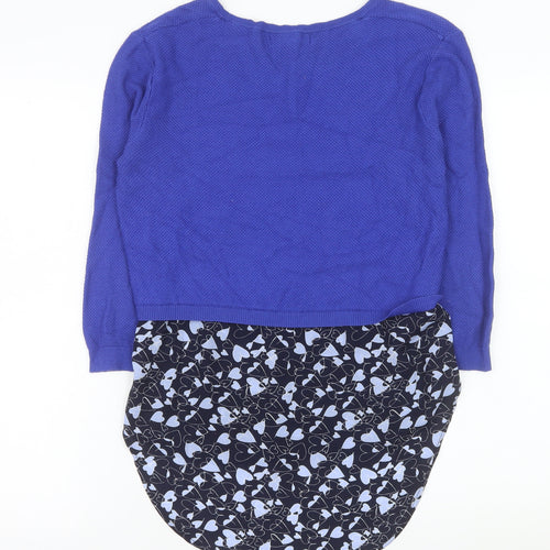 Next Women’s Blue Tunic Blouse UK 6 Long Sleeve Cotton Blend