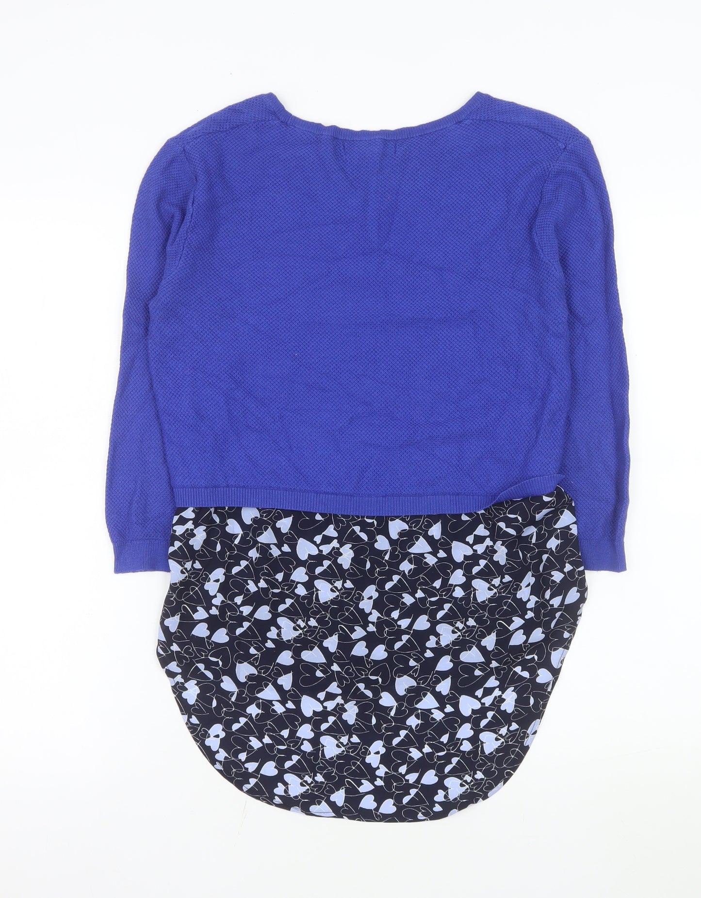 Next Women’s Blue Tunic Blouse UK 6 Long Sleeve Cotton Blend