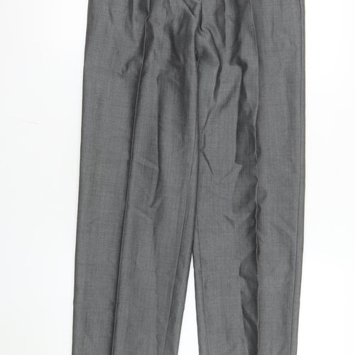 Torre Men's Grey Pleated Wool Blend Dress Trousers 30R