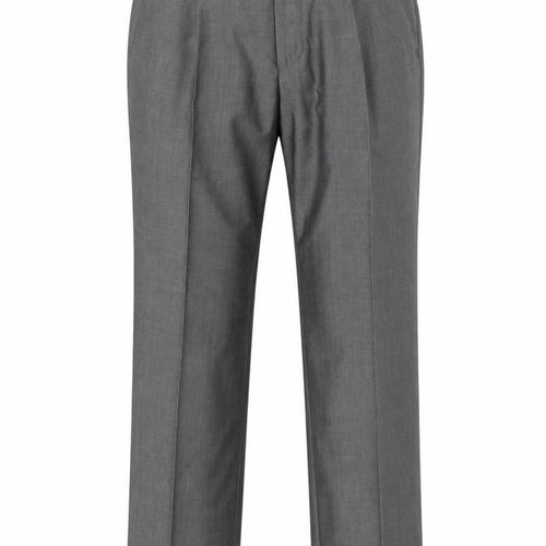 Torre Men's Grey Pleated Wool Blend Dress Trousers 30R
