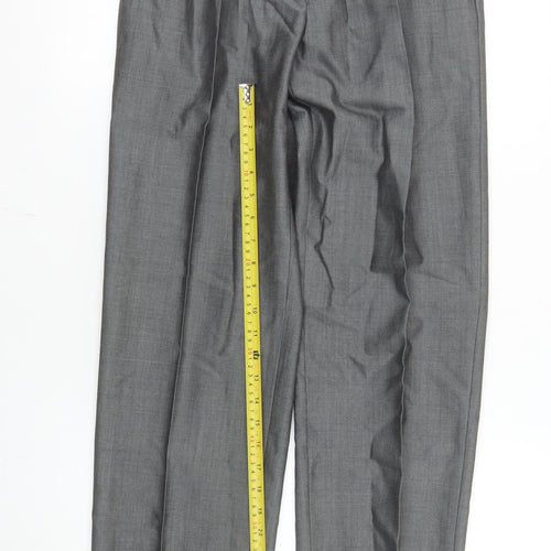 Torre Men's Grey Pleated Wool Blend Dress Trousers 30R