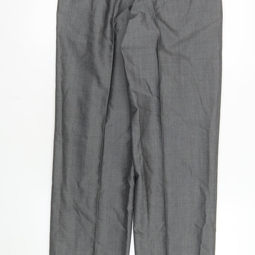 Torre Men's Grey Pleated Wool Blend Dress Trousers 30R