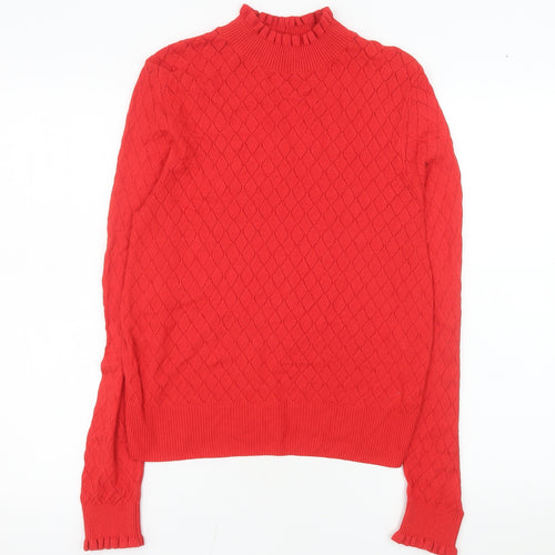 Tu Women’s Red Mock Neck Long Sleeve Knit Top Size 14