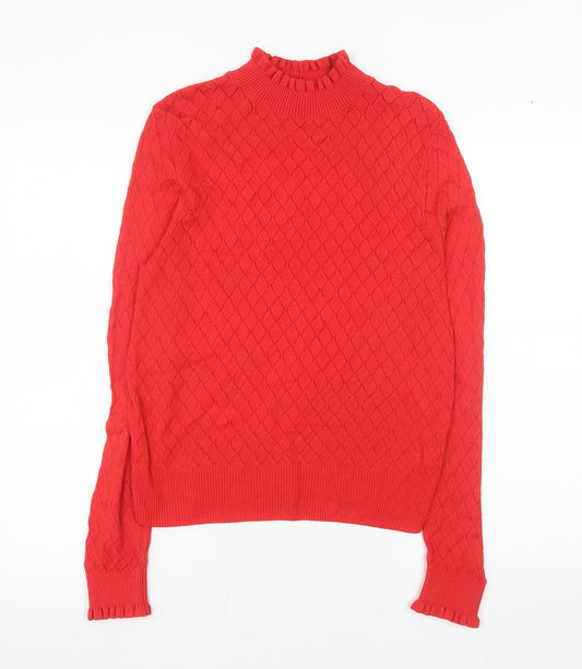 Tu Women’s Red Mock Neck Long Sleeve Knit Top Size 14