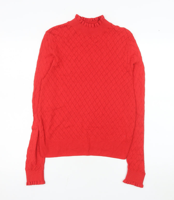Tu Women’s Red Mock Neck Long Sleeve Knit Top Size 14