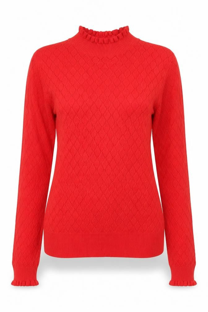 Tu Women’s Red Mock Neck Long Sleeve Knit Top Size 14