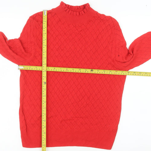 Tu Women’s Red Mock Neck Long Sleeve Knit Top Size 14