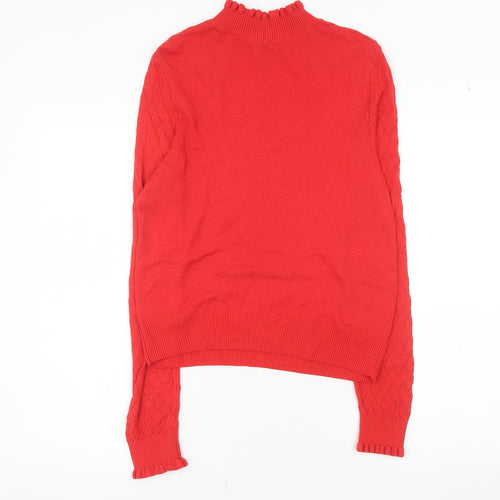 Tu Women’s Red Mock Neck Long Sleeve Knit Top Size 14
