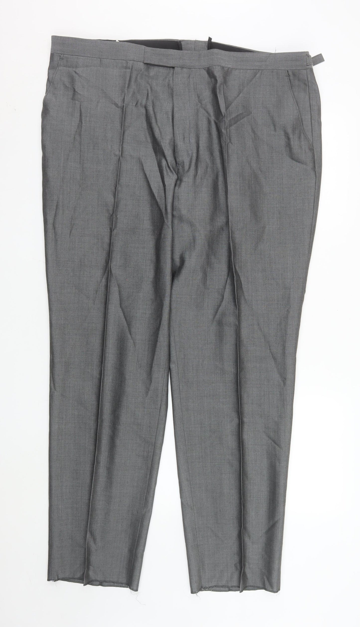 Torre Men Grey Wool Blend Dress Pants 44R Formal Trousers