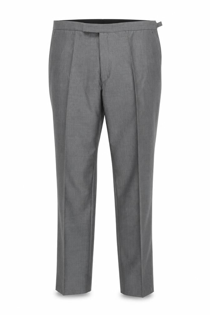 Front view of Torre Men Grey Wool Blend Dress Pants 44R Formal Trousers