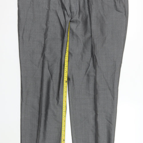 Torre Men Grey Wool Blend Dress Pants 44R Formal Trousers