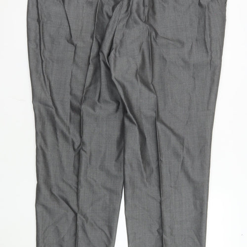 Torre Men Grey Wool Blend Dress Pants 44R Formal Trousers