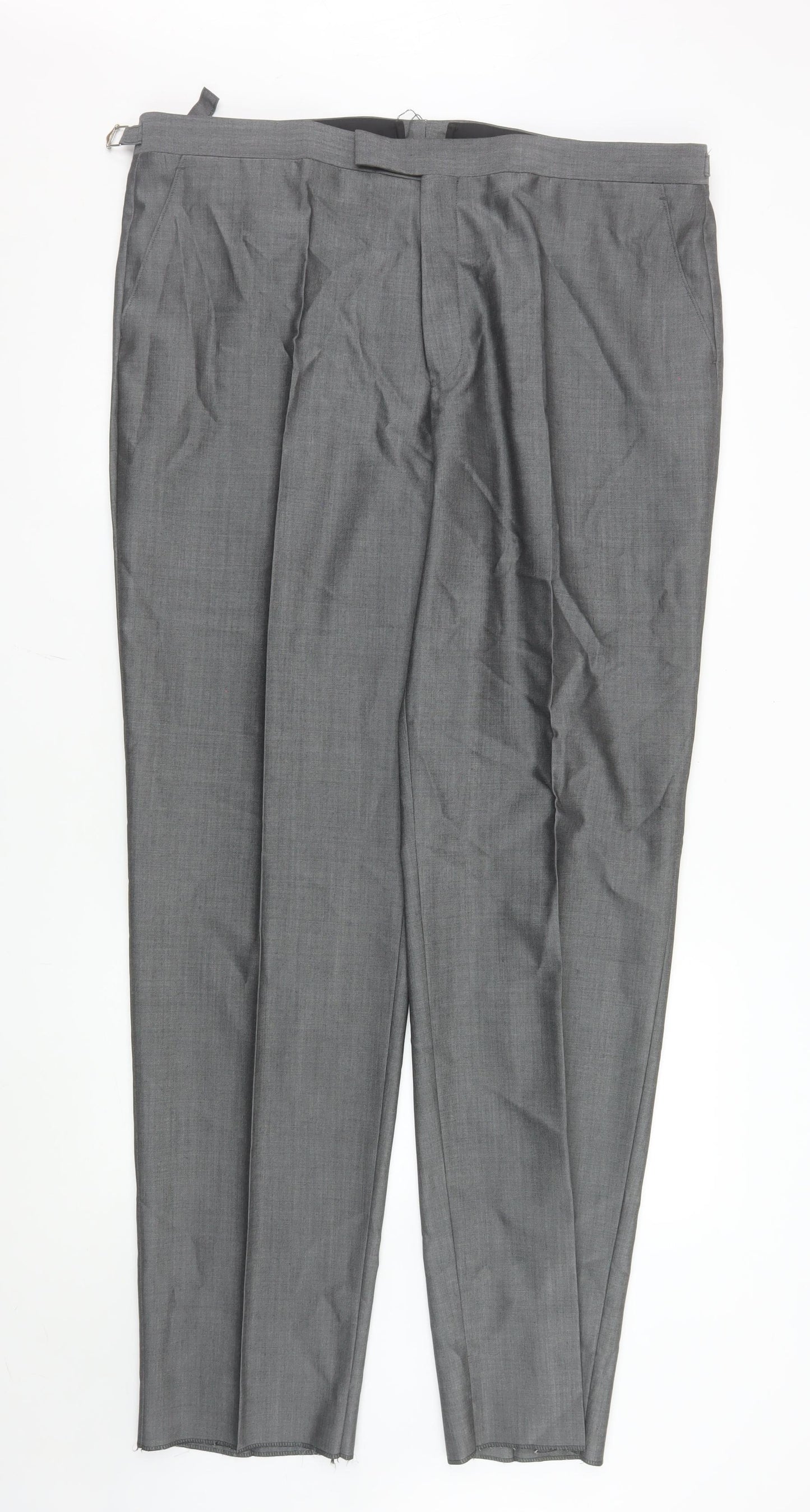 Torre Cerimonia Men's Grey Wool Blend Pleated Dress Trousers 42 XL