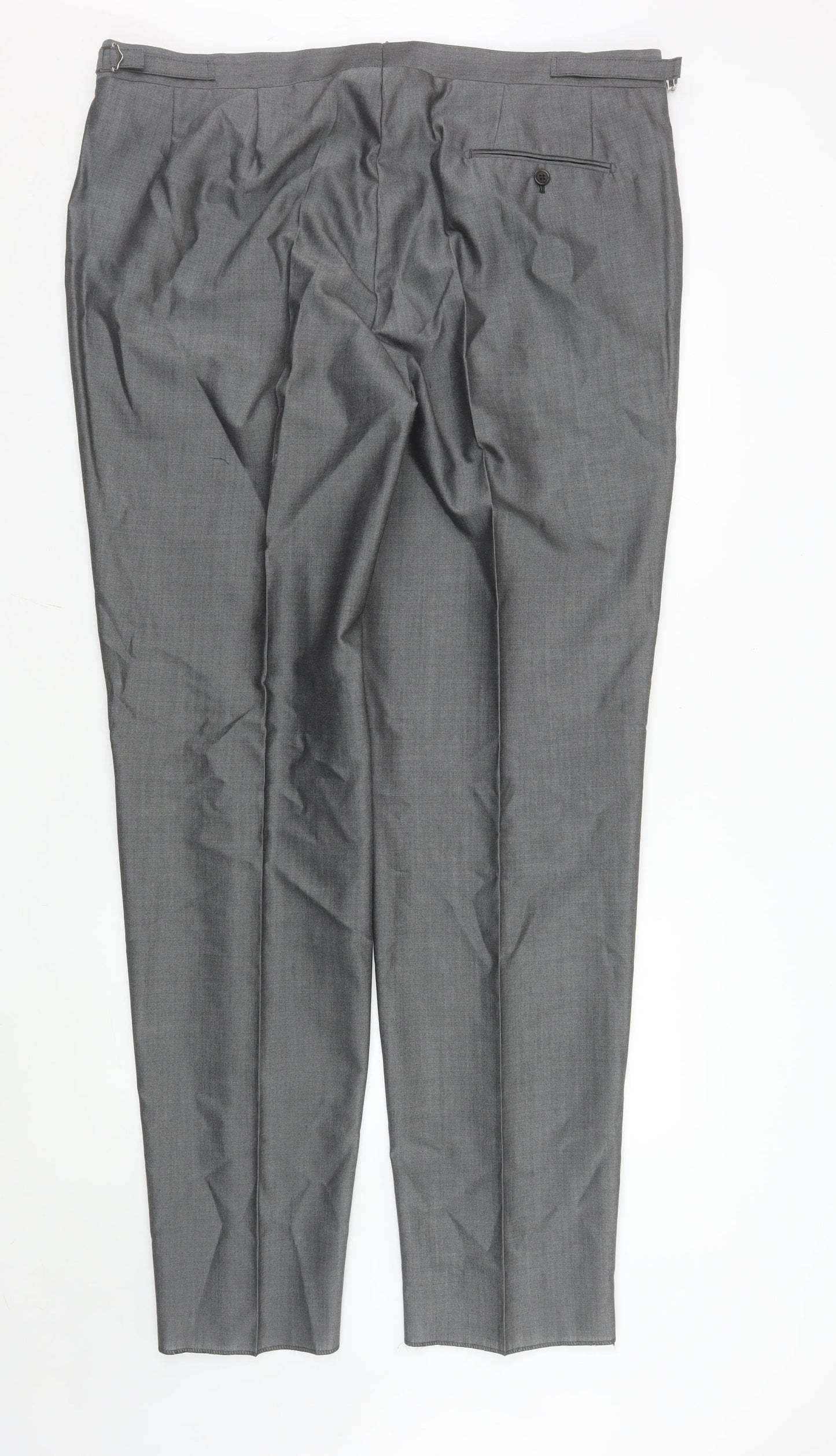 Torre Cerimonia Men's Grey Wool Blend Pleated Dress Trousers 42 XL