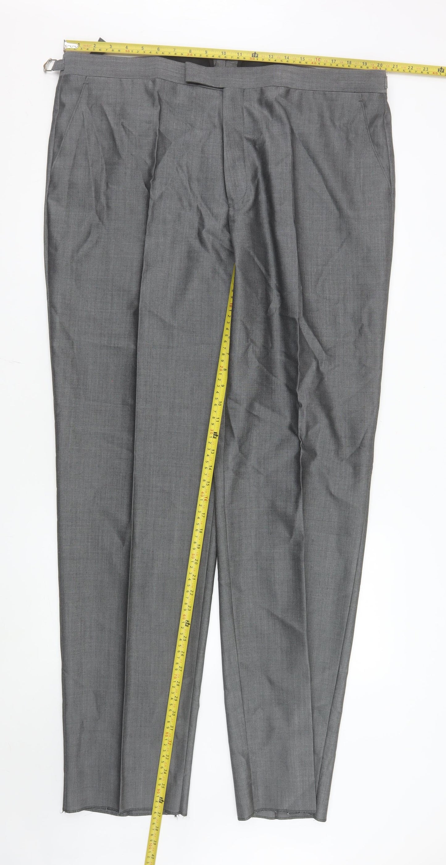 Torre Cerimonia Men's Grey Wool Blend Pleated Dress Trousers 42 XL