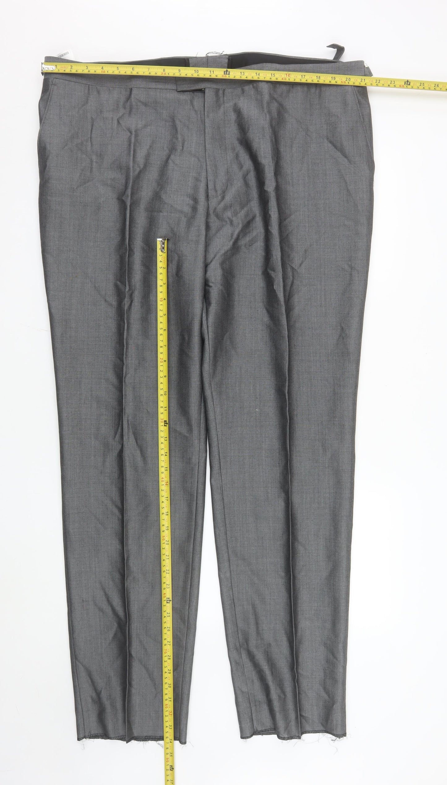 Torre Cerimonia Men's Grey Wool Blend Dress Pants 44L Formal Trousers