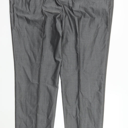 Torre Cerimonia Men's Grey Wool Blend Dress Pants 44L Formal Trousers