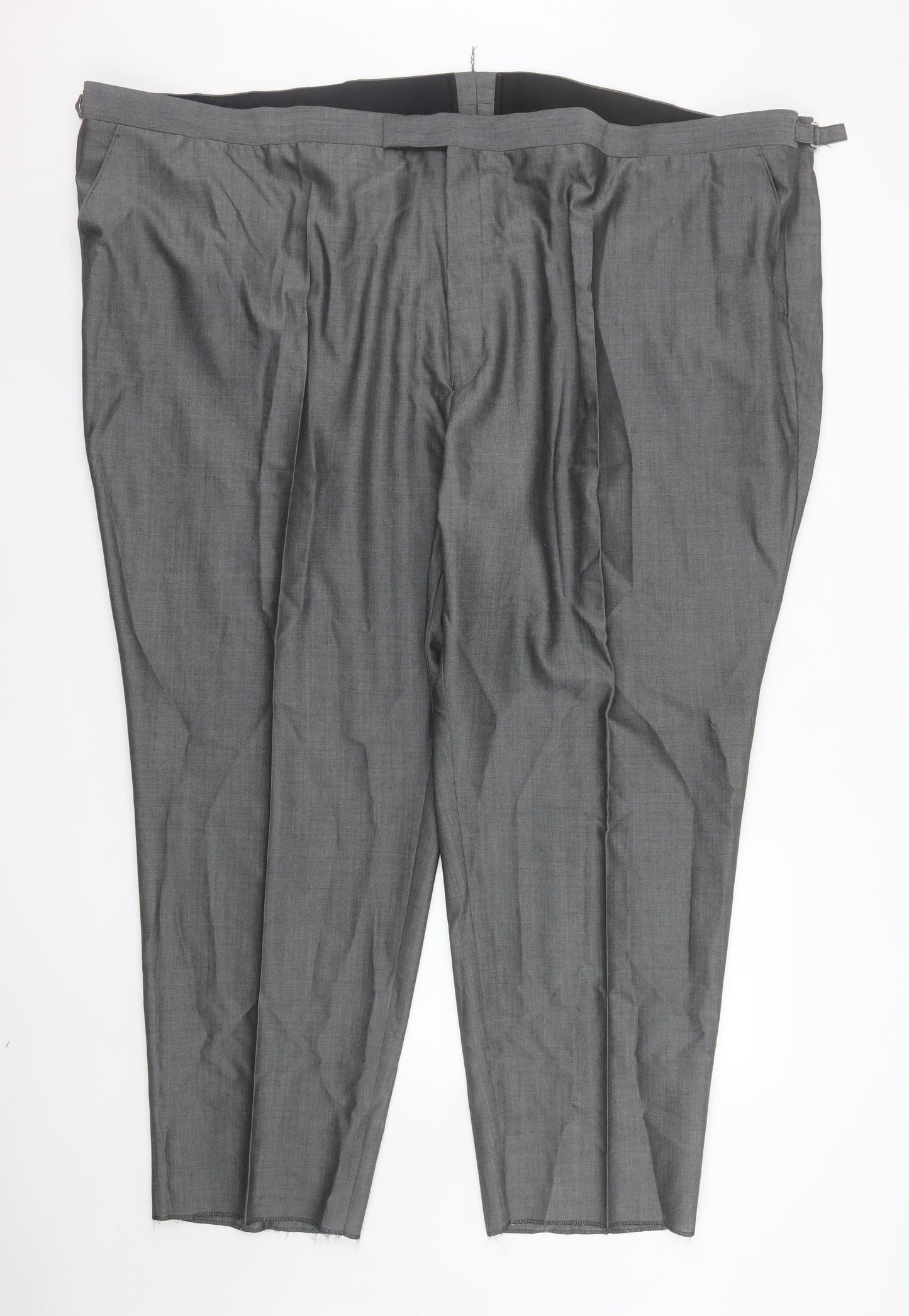 Torre Men’s Grey Wool Blend Pleated Dress Trousers Size 60S