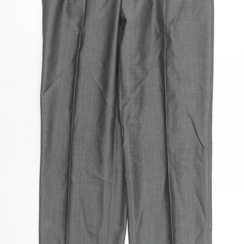 Torre Men's Grey Wool Blend Pleated Dress Trousers 32 XL