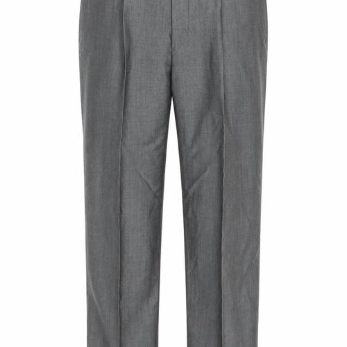 Torre Men's Grey Wool Blend Pleated Dress Trousers 32 XL