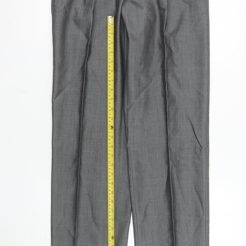 Torre Men's Grey Wool Blend Pleated Dress Trousers 32 XL