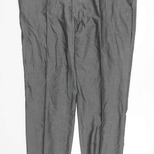 Torre Cerimonia Men's Grey Wool Blend Pleated Dress Trousers 46R