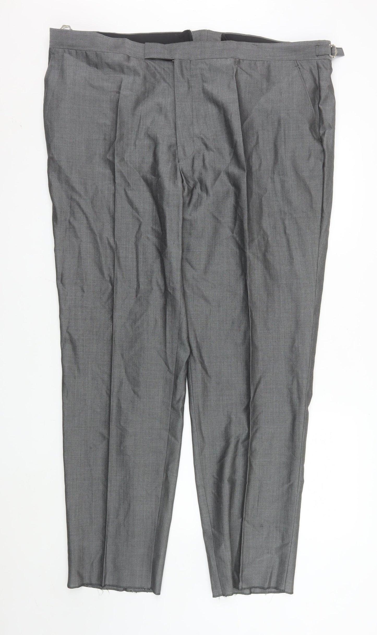 Torre Cerimonia Men's Grey Wool Blend Pleated Dress Trousers 46R