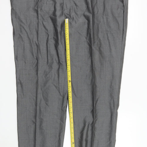 Torre Cerimonia Men's Grey Wool Blend Pleated Dress Trousers 46R