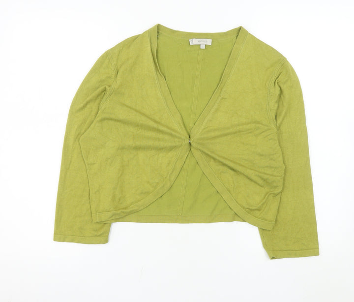 Hobbs Women Green Cardigan XL Long Sleeve Lightweight V-Neck