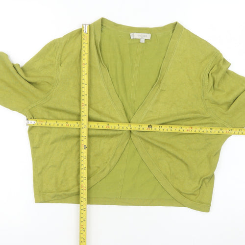 Hobbs Women Green Cardigan XL Long Sleeve Lightweight V-Neck