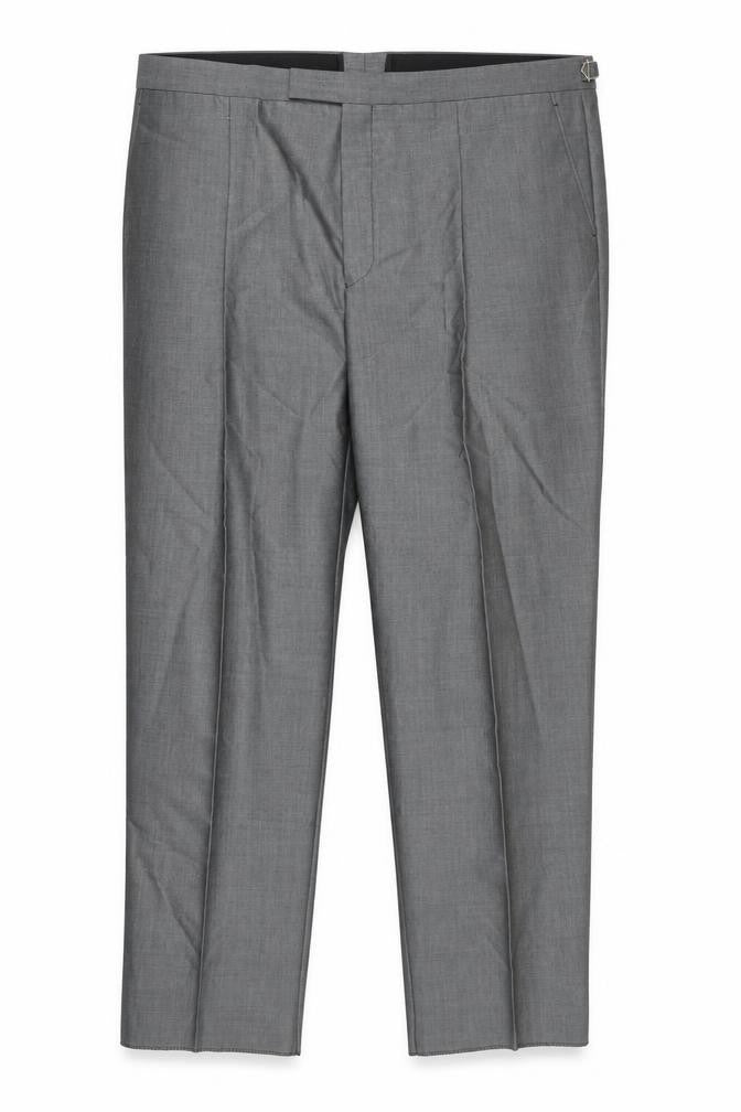 Torre Men's Grey 48R Regular Fit Wool Blend Pleated Dress Trousers