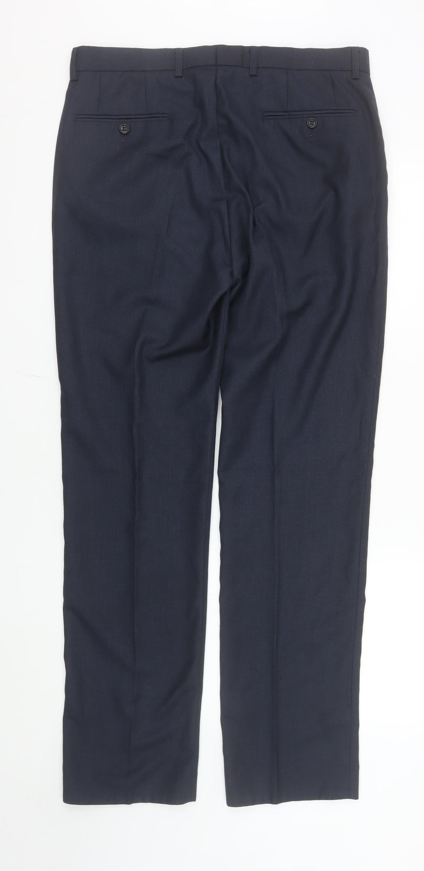 George Men’s Blue Dress Trousers 34W 33L Regular Fit Formal Pants