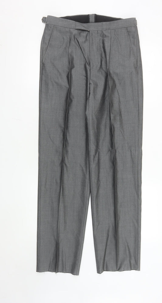 Torre Men's Grey Wool Blend Pleated Dress Pants XL 40x30