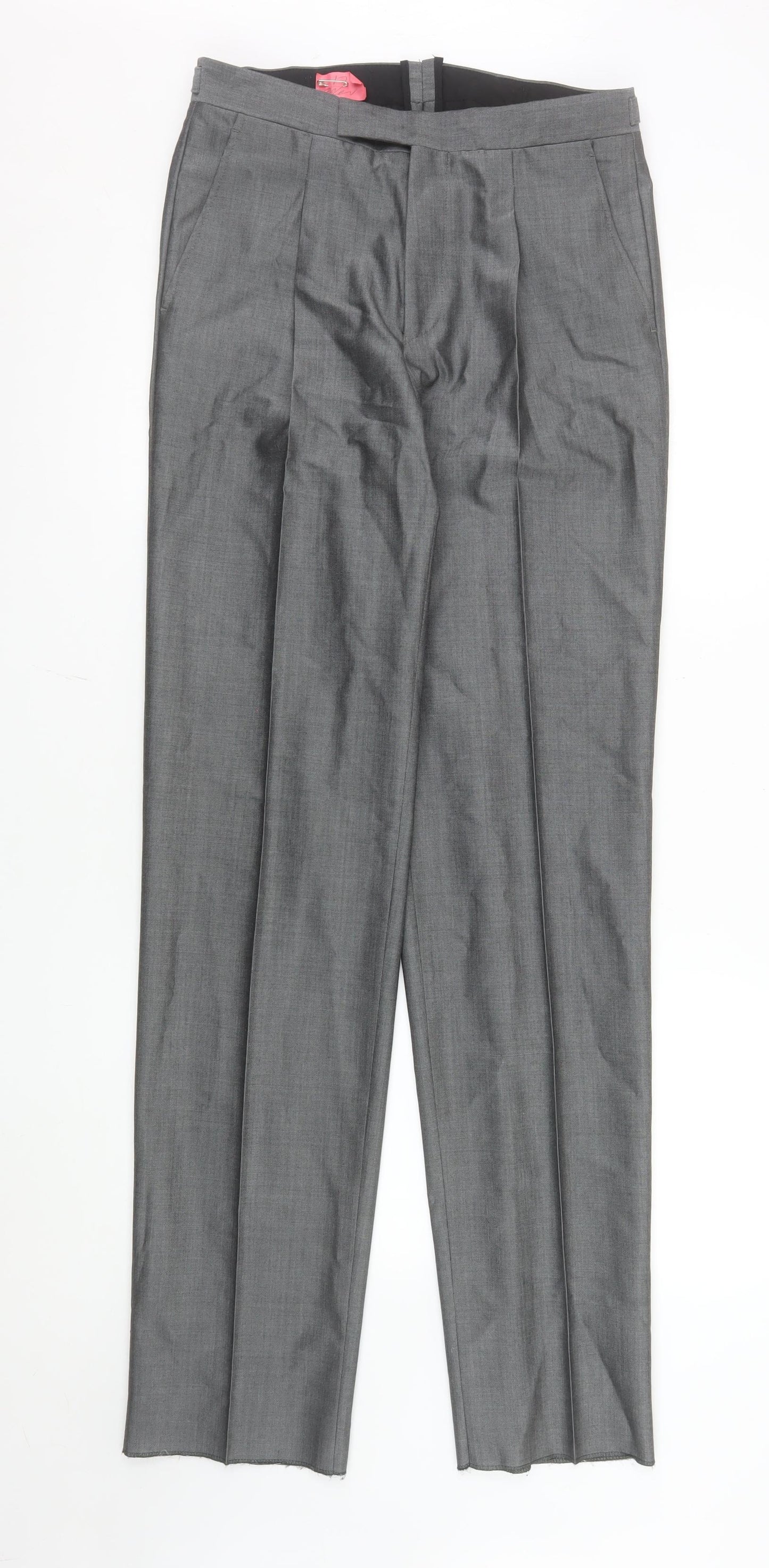 Torre Cerimonia Men's Grey Dress Pants 30.XL Classic Fit Wool Blend