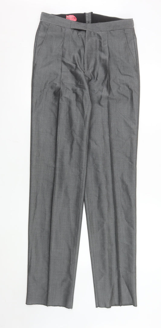 Torre Cerimonia Men's Grey Dress Pants 30.XL Classic Fit Wool Blend