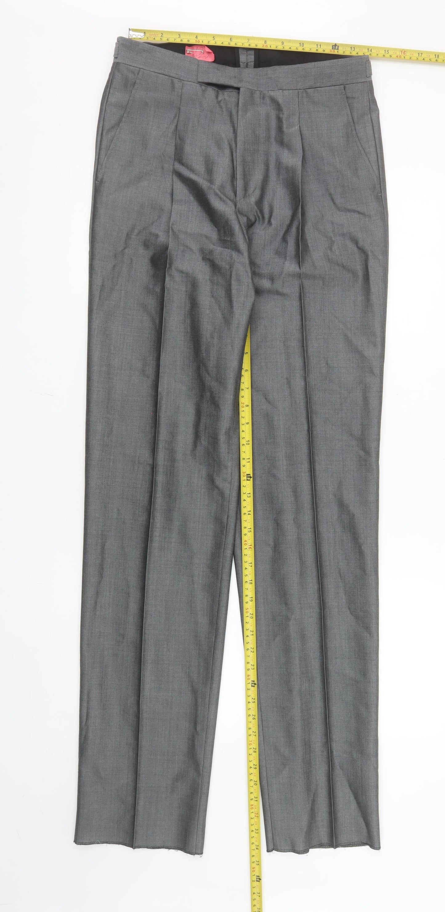 Torre Cerimonia Men's Grey Dress Pants 30.XL Classic Fit Wool Blend