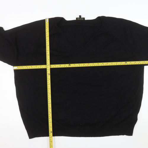 Phase Eight Womens Black V-Neck Pullover Sweater UK 2XL