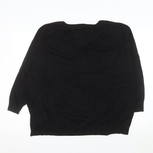 Phase Eight Womens Black V-Neck Pullover Sweater UK 2XL