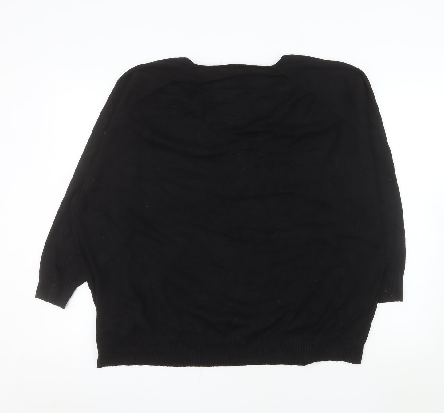 Phase Eight Womens Black V-Neck Pullover Sweater UK 2XL