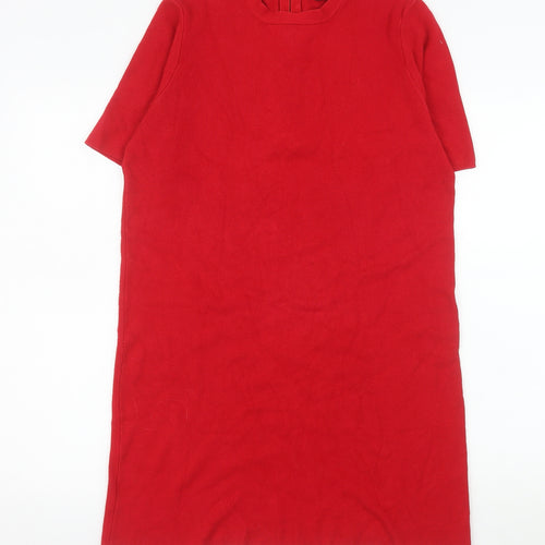 Dorothy Perkins Women Red Size 18 Shift Knit Dress