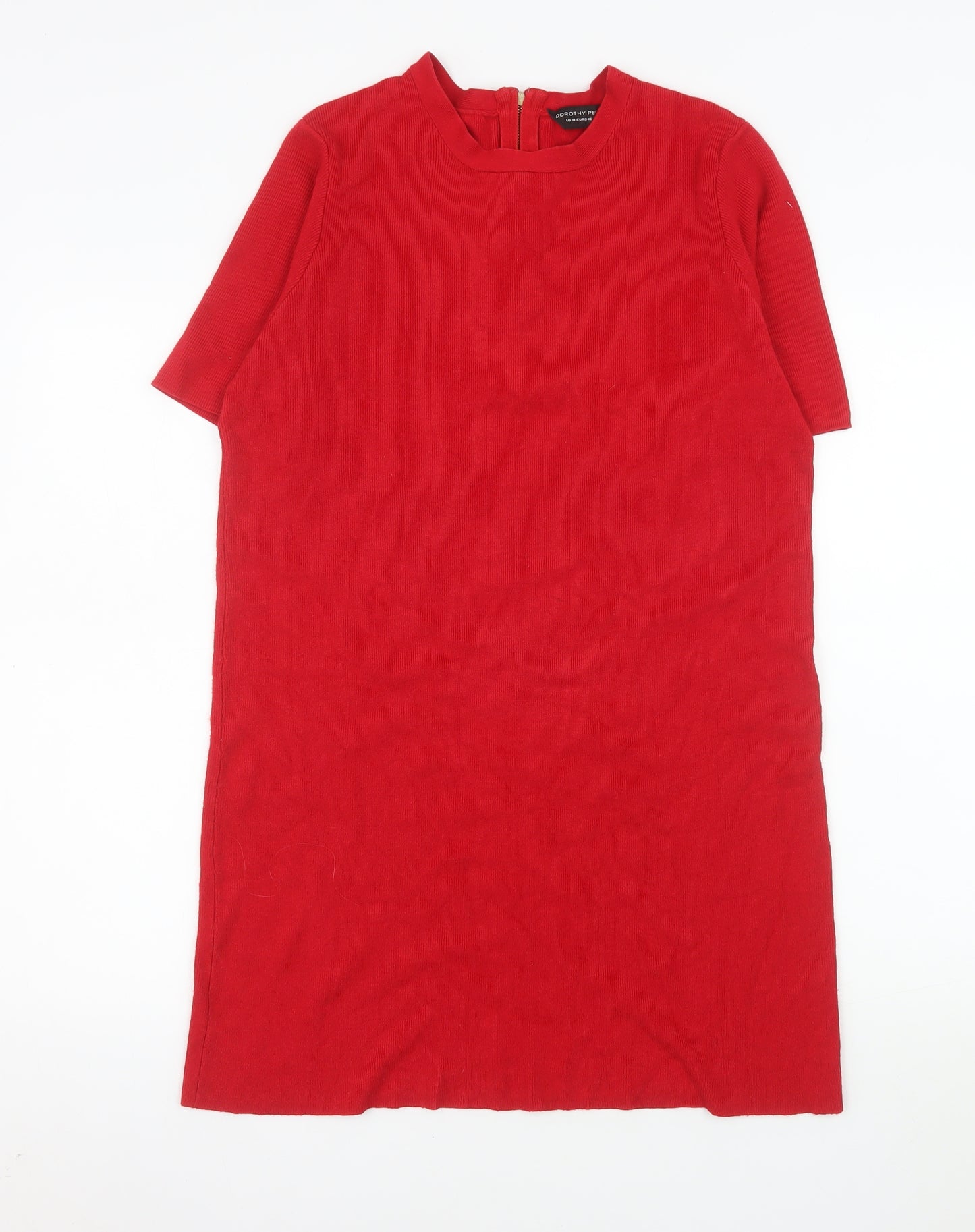 Dorothy Perkins Women Red Size 18 Shift Knit Dress