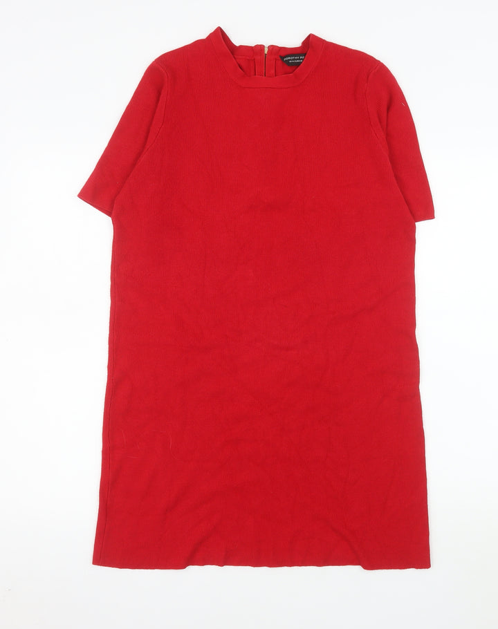 Dorothy Perkins Women Red Size 18 Shift Knit Dress