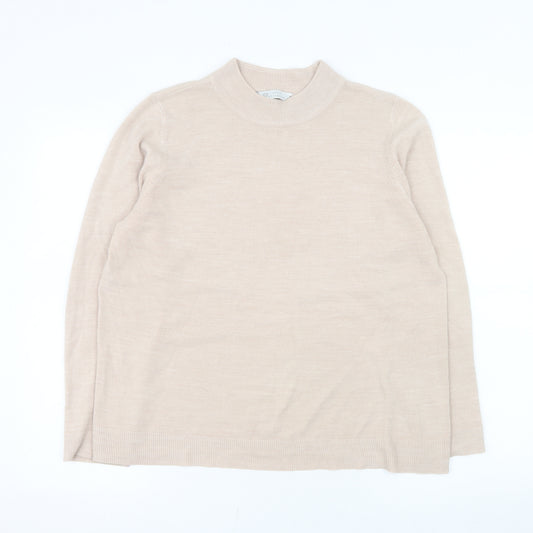 BHS Women Beige Long Sleeve Crew Neck Pullover Sweatshirt Size 18
