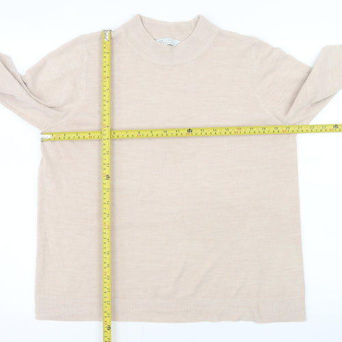 BHS Women Beige Long Sleeve Crew Neck Pullover Sweatshirt Size 18